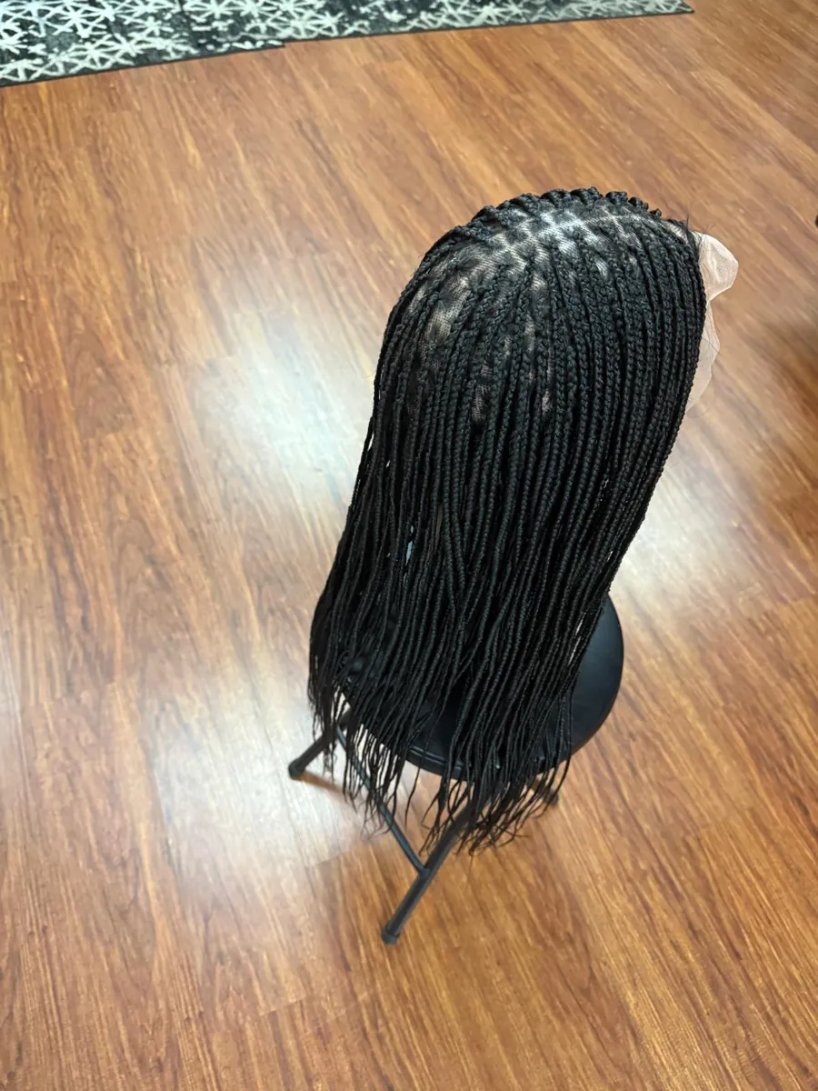 Short Micro Box Braids, Black